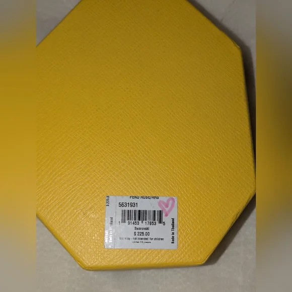 Swarovski Crystal Una Swan Heart Shaped Pendant Pink Rose Rhodium Plated NWT - Picture 9 of 9